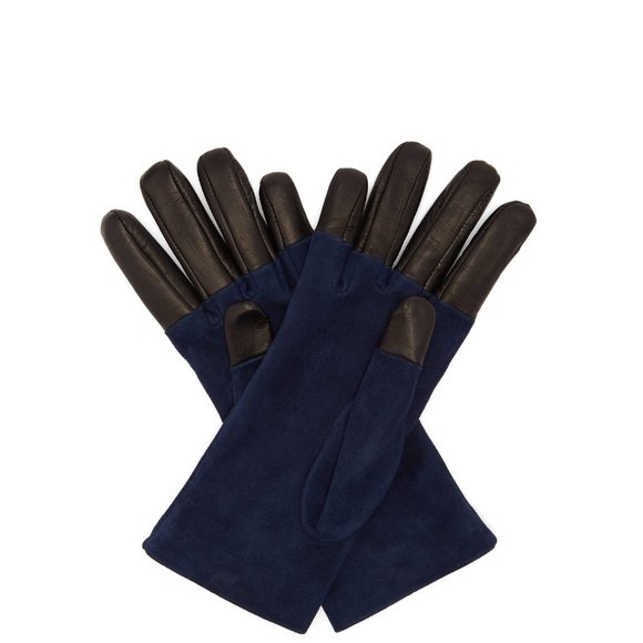 Gucci GG Suede and Leather Gloves in Viola NEW IN BOX w tags - Picture 6 of 10